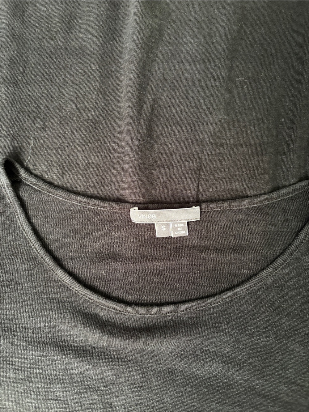 Vince 100% Linen Black Long-Sleeve Crewneck Top - S - Picture 4 of 4